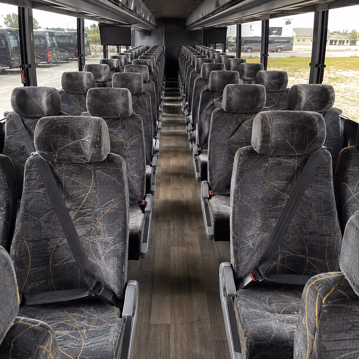 moore charter bus rental interior