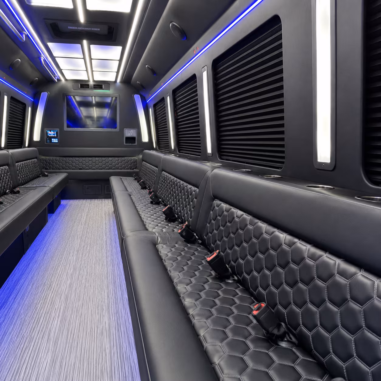 moore party bus rental interior